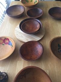 Selection wooden bowls