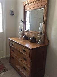 Beautiful antique dresser and mirror 