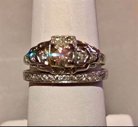 1920s Platinum Diamond Ring size 7 $1300