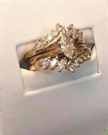 14k Marquise Diamond Ring Size 6 $800