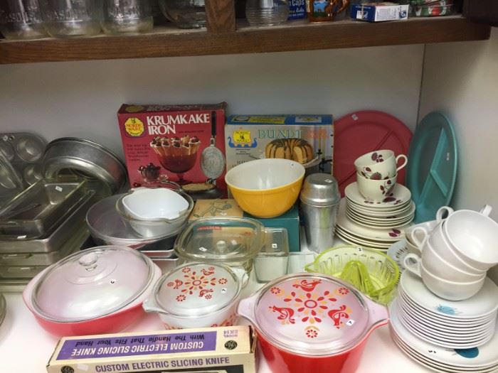 some colorful pyrex