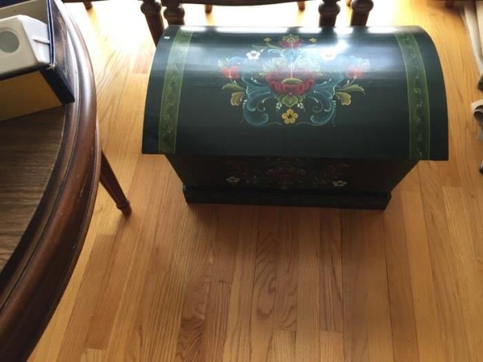 hand painted trunk, not old