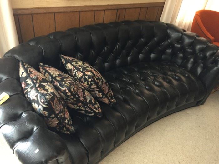 black pleather couch