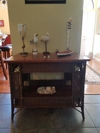 Antique wicker table