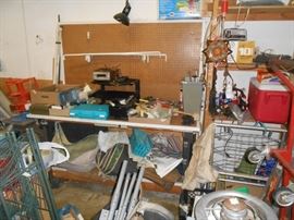 Large workbench with hi-back wall