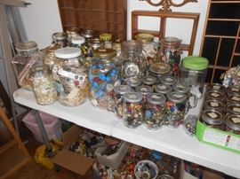 Tons of Buttons and marbles