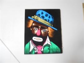 Velvet clown picture approx 20"X18"