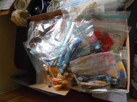 Bags of embroidery threads