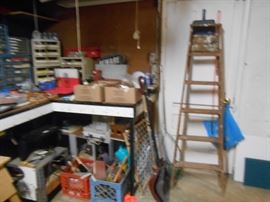 Ladder, shovels etc