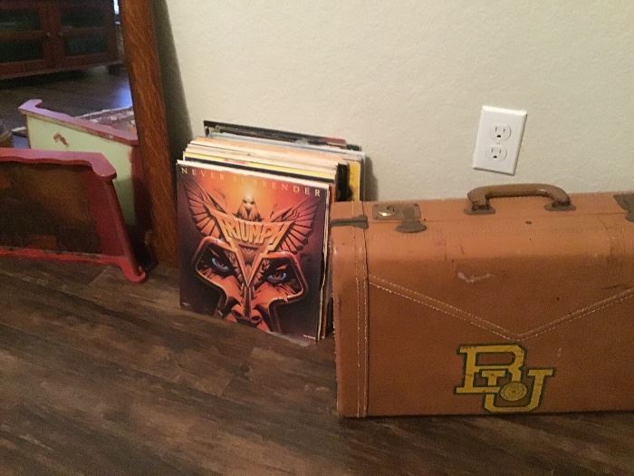 Records,  Baylor luggage and Baylor Year Books From the 1950s. (Not shown)