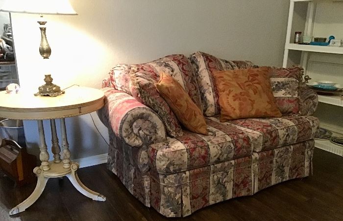 Broyhill Love Seat and Antiqued table