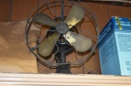 Antique G E Electric Brass Fan