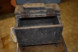 Antique Wooden Shoe Shine Box circa mid-1800's