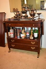 Gorgeous Tea Trolley, Collectible Bottles, Beautiful Victorian Silver Tea Set