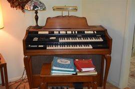 Beautiful Wurlitzer Electric Double Keyboard Organ with Multi-Matic Percussion