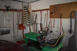Murray Riding Lawn Mower and Various Garden Tools