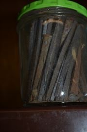 Jar full of Antique Square Nails