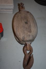 Antique Wooden Pulley