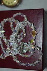 Vintage Aurora Borealis Necklace with matching Earrings