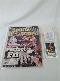 Mickey Mantle ceramic trading card, Yankees sports illustrated