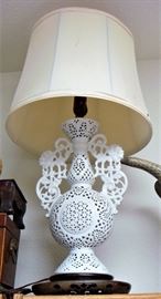 embroidered pottery lamp