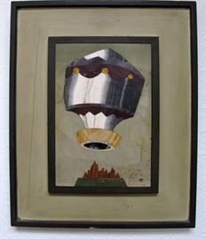Pietre dure (stone marquetry) of hot air balloon 