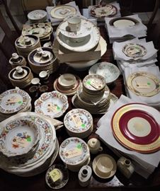 Just a sampling of some of the fine dinnerware sets