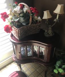 Wooden Glass Cabinet Table