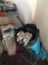 Spaulding Golf Clubs and bag