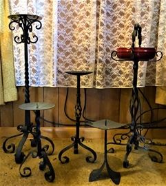 wrought iron candle / plant stands