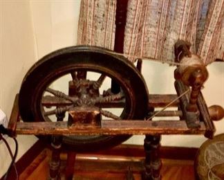 Acquired while stationed in Europe, Austrian spinning wheel.