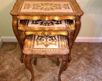 Gold nesting tables