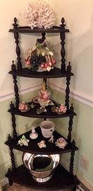 Italian bisque Capodimonte Fruit basket, rose candle holder, perfume container, box, basket and various flowers and silver-plate punch bowl