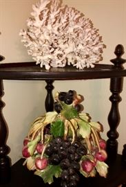 Coral, Italian bisque Capodimonte fruit basket