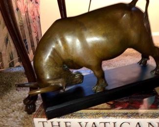 Large bronze bull from Spain, signature could not be located 