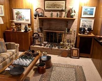 Family room with various collections.  