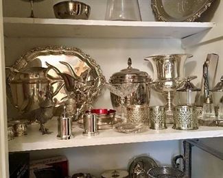 Large collection of silver plate