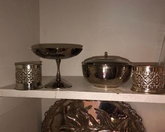 Large collection of silverplate and sterling