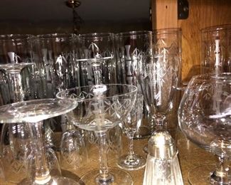 Etched barware etched with bamboo design.  Also available is bamboo barware utensils.  