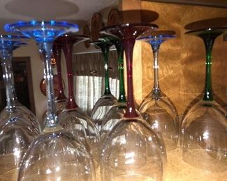 Crystal barware in various colors