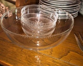 Polish crystal berry bowl set