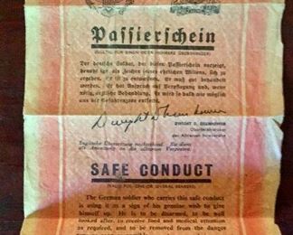 WWII German soldier safe conduct pass for surrendering soldiers.