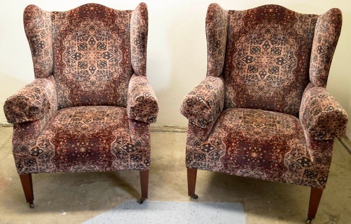 Chairs winged back Ralph Lauren pair