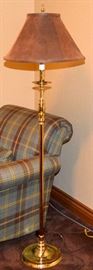 Lamp brass leather shade