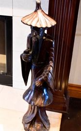 Statue ebony 2 tall Japanese