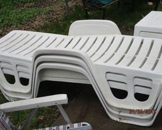3 RECLINING LAWN CHAIRS