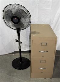 STANDING FAN AND FILE CABINET