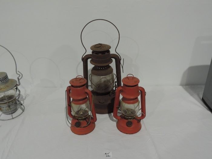 LOT OF 3 RAILROAD OR BARN LANTERNS