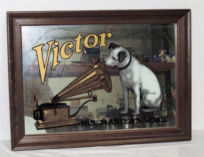 VICTOR PHONOGRAPH ADVERTISING MIRROR