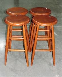 4 PINE BAR STOOLS